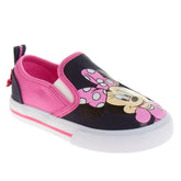Disney Minnie Mouse Girls No Lace Shoes - Disney Character Loafer Low Top SlipOn Casual Tennis Canvas Sneakers (Size 5-12 Toddler)