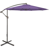 10ft Offset Outdoor Patio Umbrella With Hand Crank  Purple