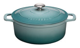 French Enameled Cast Iron Round Dutch Oven, 4.2-Quart, Quartz Blue