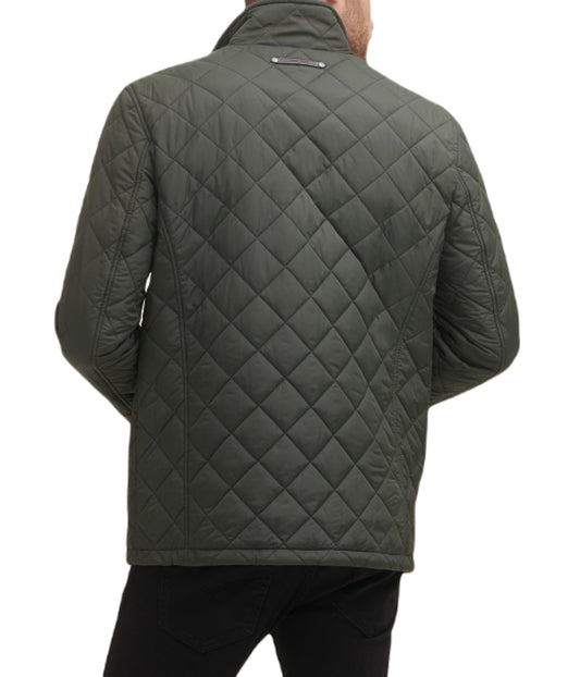 Mens Quilted Barn Coat Dk Green