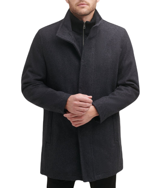 Mens Wool Melton Coat Charcoal