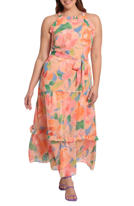 Floral Apron Maxi Dress