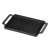 Flame Rectangular Enameled Cast Iron Grill Pan With Handles Red or Grey (CI_3360), 14-Inch