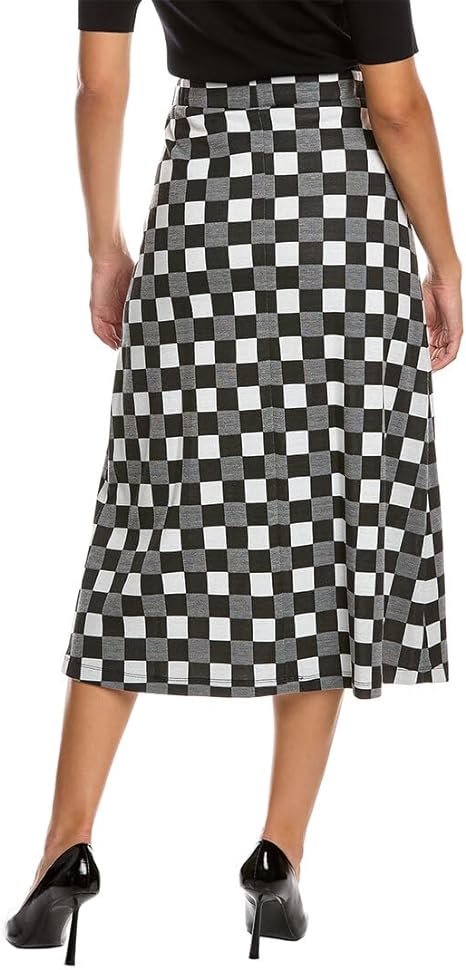 Gingham A-Line Midi Skirt