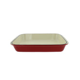 Red French Enameled Cast Iron Rectangular Roaster (CI_3542), 13" X 8"