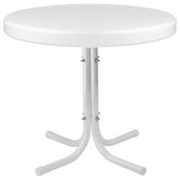 22" Outdoor Retro Tulip Side Table  White