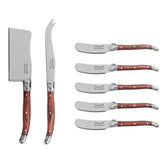 7-Piece Laguiole Cheese Knife and Spreader Set With Pakkawood Handles