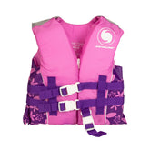 Pink and Purple Floral Child Life Jacket Vest With Handle - Up to 50lbs