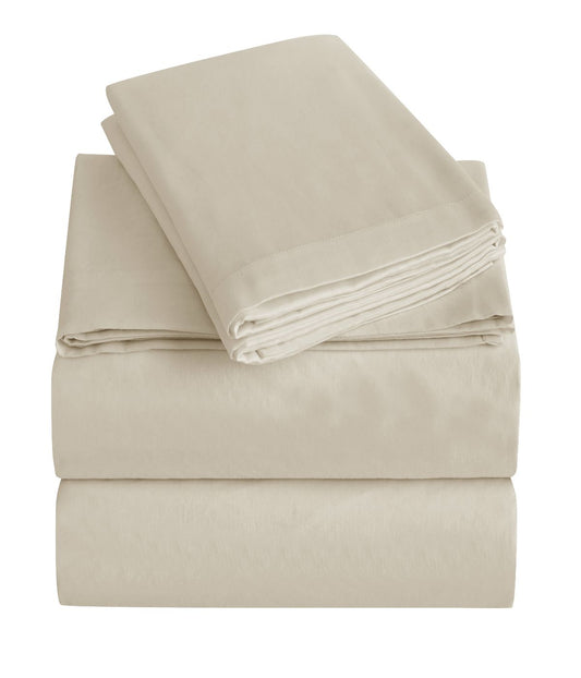 Charisma 310 Thread Count Cotton Solid Sheet Set Almond Milk