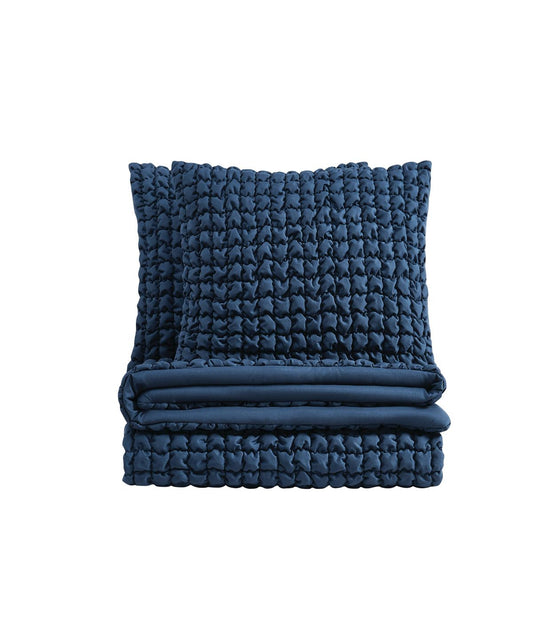 Christian Siriano NY Textured Puff Comforter Set Blue