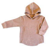 Umber Waffle Knit Hooded Pullover
