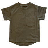 Olive Boxy Kids Tee