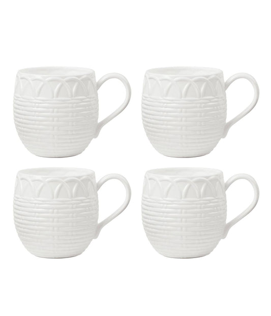 Wicker Creek Mugs Set of 4 White