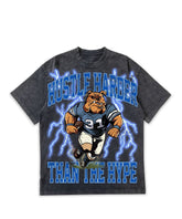 Hustle Harder Washed Short Sleeve Tee - Charcoal