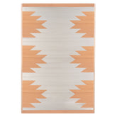 4' X 6' Orange and Beige Aztec Print Rectangular Outdoor Area Rug