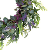 Lavender and Mixed Foliage Artificial Floral Spring Wreath  Purple and Green - 22-Inch