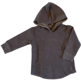 Cocoa Waffle Knit Hooded Pullover