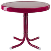 22" Outdoor Retro Tulip Steel Side Table  Pink