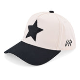 Vintage Havana Trucker Hat for Women & Men – Black & Tan Adjustable Cap – Embroidered Pony Hair Star