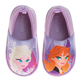 Disney Frozen Girls Slippers Anna and Elsa Plush Warm Soft Aline Comfy Lightweight House Shoes (5-10 Toddler)