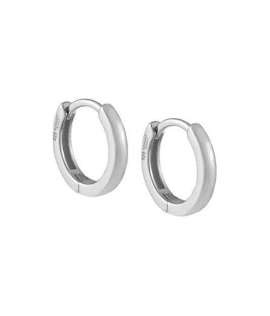 Plain Ring Huggie Earring Silver