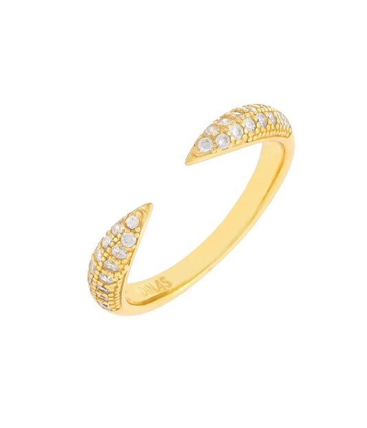 Pave Open Claw Ring Gold