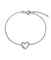 Rhodium Plated Cubic Zirconia Heart Adjustable Bracelet