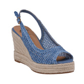 Women's Amira Blue Woven Espadrille Wedge Sandals