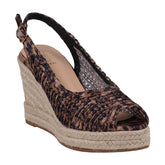 Women's Amira Leopard Woven Espadrille Wedge Sandals