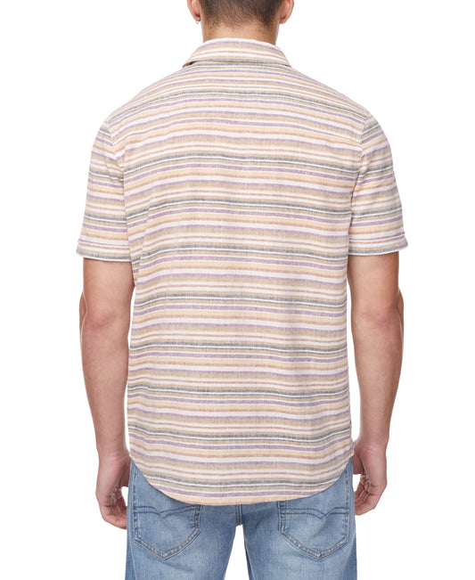 Sotaro Men's Short Sleeve Striped Shirt