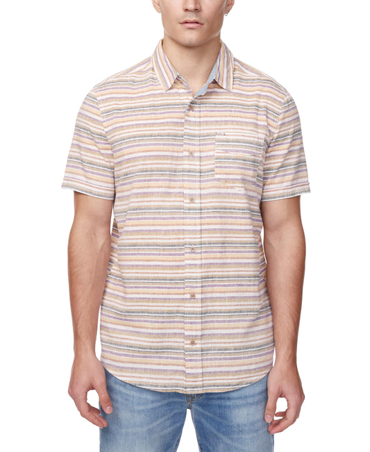 Sotaro Men's Short Sleeve Striped Shirt