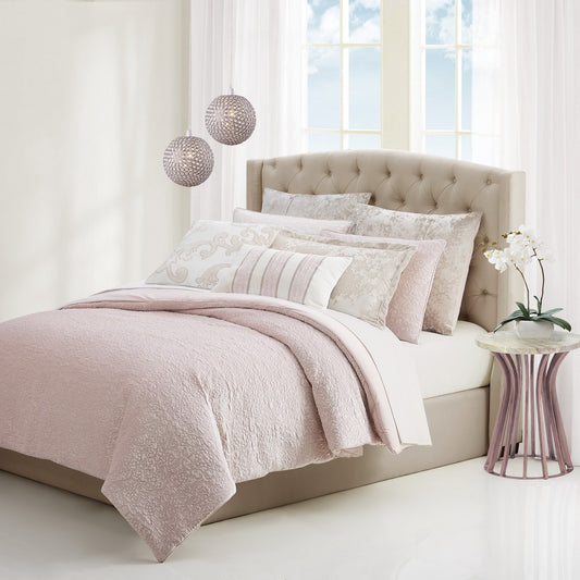 Melange Velvet Bolster Pillow Pink