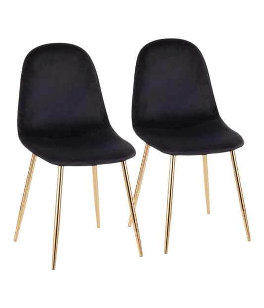 Pebble Chair - Set of 2 Gold & Black