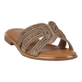 Women's Clara Gold Embellished Flat Sandals