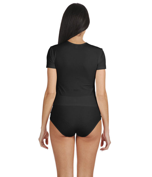 Women's Luxe Rib T-Shirt and Full Coverage Brief Set Black