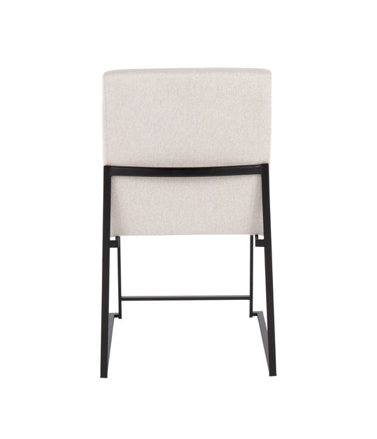 High Back Fuji Dining Chair - Set of 2 Black & Beige
