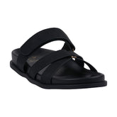Women's Denny Black Velcro Slide Footbed Sandals