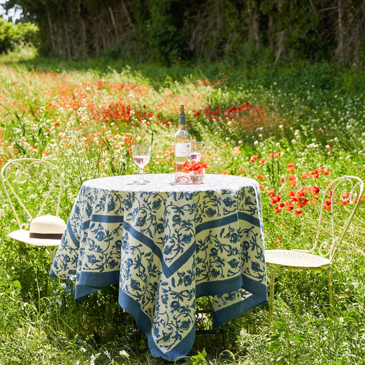 Granada Blue Tablecloth Round