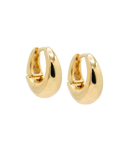 Solid Chubby Graduated Hoop Earring Gold
