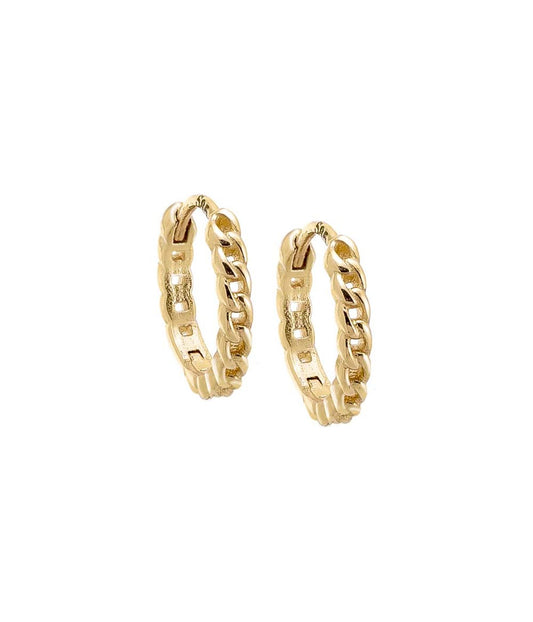 Tiny Wide Solid Cartilage Huggie Earring 14K Gold