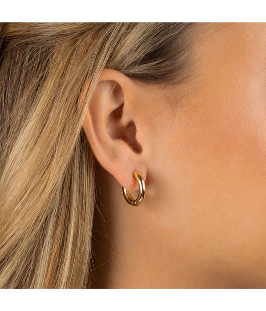Gold Filled Classic Tube Hoop Earring Gold