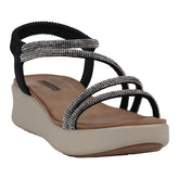 Women's Emory Black Embellished Wedge Sandals