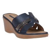 Women's Frances Navy Embellished Wedge Sandals