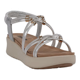 Women's Fran Silver Strappy Wedge Sandals