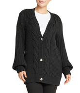 Deep V Cable Cardigan