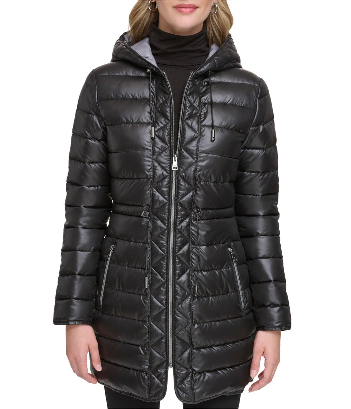 Kenneth Cole Hooded Packable Anorak with Contrast Lining