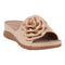Women's Honey Natural Flower Rosette Flat Comfort Sandals