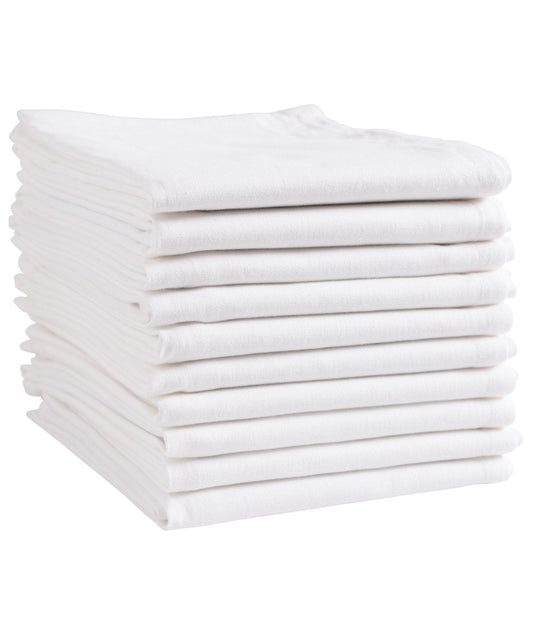White Kitchen Towels Set of 10 White