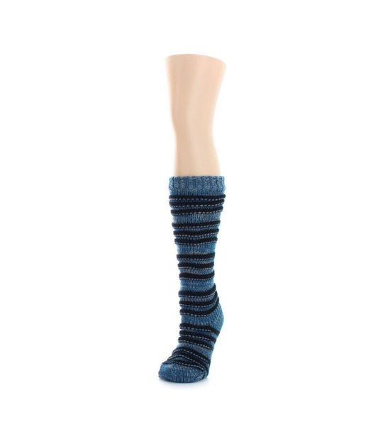 Women's Tri Line Sherpa-Lined Lounge Sock Blue