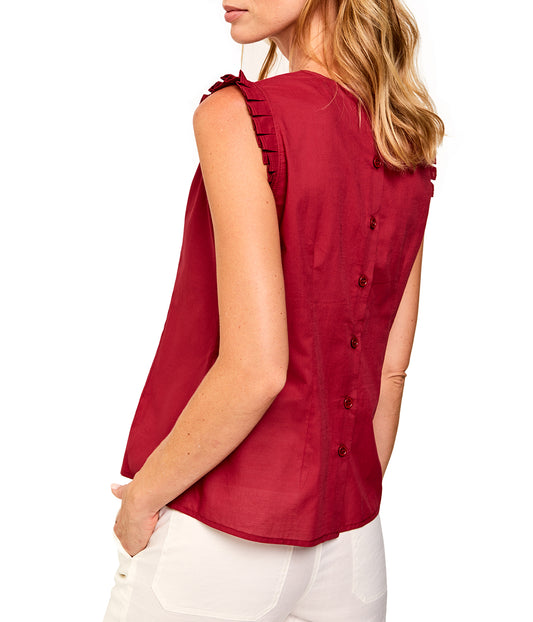 LULU Wing Top With Center Back Buttons